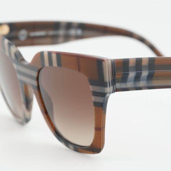 Burberry BE4364 396713 Sunglasses Check Brown Square Frame, Brown Lenses main image 4